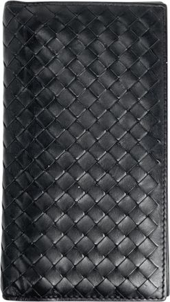 Bottega Veneta Black Intrecciato Long Wallet (Bi-Fold) (Pre-Owned)