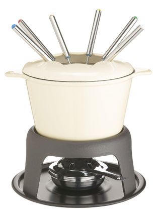 Kitchen Craft Aster Set De Fondue Crema En Hierro Fundido Esmaltado 6 Tenedores