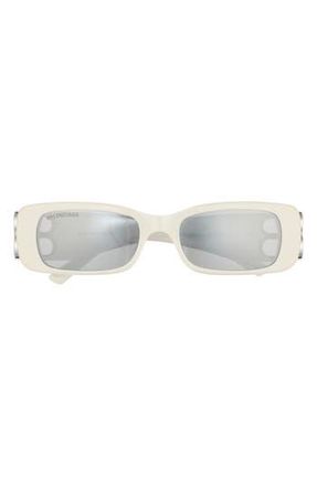 Balenciaga 51mm Square Sunglasses in White Silver Silver at Nordstrom Rack