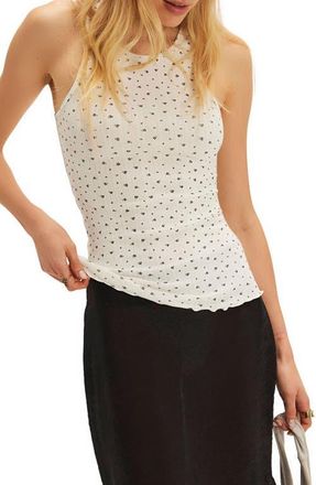 Free People Fresh in Love Ditsty Floral Stretch Cotton Tank in Ivory Combo at Nordstrom, Size Medium