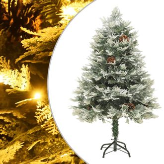 vidaXL Vidaxl - Rbol De Navidad Con Luces Y Pi&ntilde;as Pvc Pe Verde 150 Cm