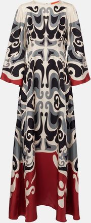 La DoubleJ Abito lungo Phoenix Placée in twill di seta