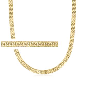 Ross-Simons Italian 18kt Yellow Gold Bismark-Link Necklace