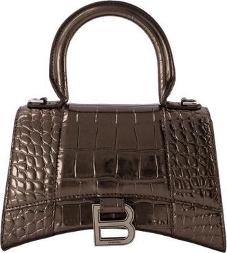 Balenciaga Zandloper XS Tas - Donker Brons - Dames - Handtassen - Bruin - ONE Size - Leer - Tassen