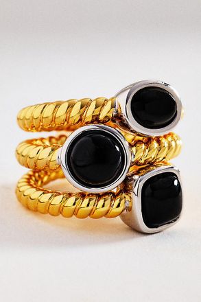 Luv AJ Midnight Mesa Rings, Set of 3