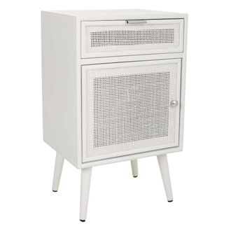 Wanderlust Deco Wanderlust Deco - Mesita De Madera Y Rejilla Blanca 42x36.5x71