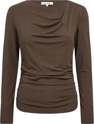 Co'Couture Top de Manga Larga - Tops - Mujer - Marr&oacute;n - XS