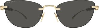 Gucci Sunglasses Gg2063 S 002 Gold/Dark Gray Women