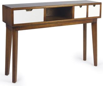 Moycor Consola de madera marrón y blanca anch. 110 cm