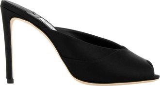 Jimmy Choo London Brigitte Mule 100 - Dames - Muiltjes - Zwart - 37 1/2 EU - Leer - Schoenen