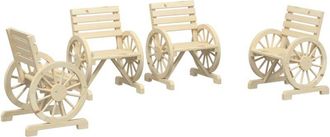 vidaXL Vidaxl - Sillas De Jard&iacute;n 4 Unidades Madera Maciza De Abeto