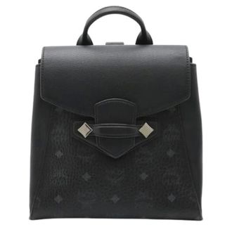 MCM Pre-owned Visetos Coated Canvas Rugzak - Heren - Pre-owned - Zwart - Maat: ONE Size Leer