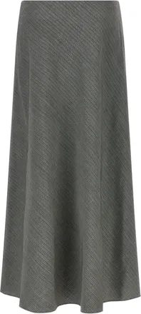 Alberta Ferretti Chevron Virgin Wool Skirt - gray