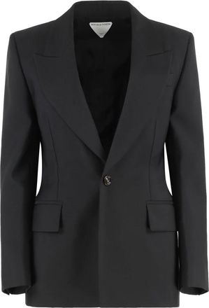 Bottega Veneta Stretch Wollen Blazer - Dames - Blazers - Zwart - XS - Wol - Jassen