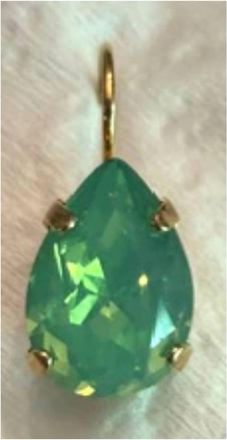Mariana Womens Aqua Pear Shape Stone Earrings In Green