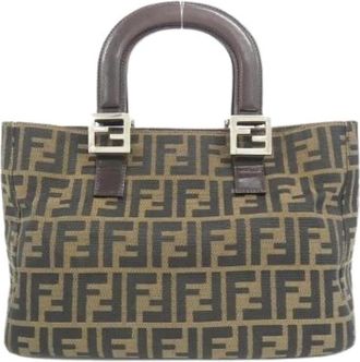 Fendi Pre-owned Canvas Handbag 26693 - Dames - Vintage Handtas - Bruin - ONE Size - Vintage