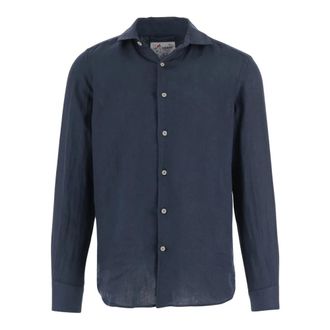MC2 Saint Barth Linnen Overhemd - Heren - Casual Overhemden - Blauw - XL - Linnen - Overhemden