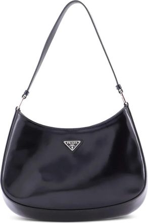 Prada Cleo Shoulder Bag Spazzolato Leather Medium hobo bag - Zwart