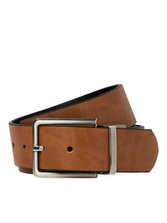 Jack & Jones Lederg&uuml;rtel JACK & JONES JACGARDA REVERSIBLE BELT NOOS, Herren, Gr. 105, braun (cognac), Kunstfaser, unifarben, G&uuml;rtel Lederg&uuml;rtel
