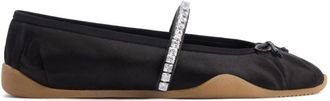 Giuseppe Zanotti Womens Silk Satin Rhinestone Flat Shoes