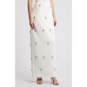 Odd Muse The Ultimate Muse Crystal Maxi Skirt in White at Nordstrom, Size X-Small
