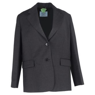 Prada Prada Oversized Blazer in Grijze Wol