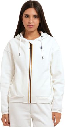 K-Way Hoodies & sweatvesten, Dames, Wit, M, Katoen, Lara Brushed Fleece Sweatshirt