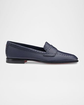 Santoni Marlene Leather Penny Loafers