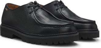 HUGO BOSS Moccasin-inspired Derby shoes in tumbled leather