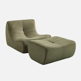 Sweeek Sill&oacute;n De Terciopelo De Pana Fina Con Reposapi&eacute;s