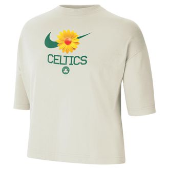 Nike Boston Celtics Courtside Nike Womens NBA Boxy T-Shirt in White | HQ1404-901