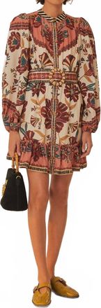 Farm Rio Riad Cream Minidress In Multi