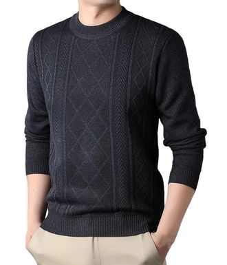 Generic Man Solid Color Autumn Winter Warm Fashion Sweater Casual and Comfortable Soft Sweater
