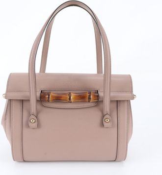 Gucci Pink Leather Handbag Tote Bag (Pre-Owned)