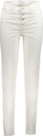 Calvin Klein Witte Katoenen Mom Jeans met Logo - Dames - Skinny Jeans - Wit - W25 L32 - Katoen - Jeans
