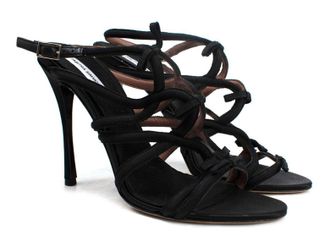 Tabitha Simmons Black Bowrama Caged Heels Size 40