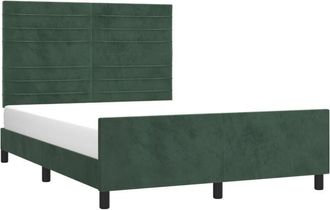 vidaXL Vidaxl - Estructura Cama Sin Colch&oacute;n Terciopelo Verde Oscuro 140x200 Cm