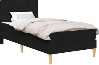 vidaXL Estructura De Cama Con Colch&oacute;n Negro 90 X 190 Cm Tela Vidaxl