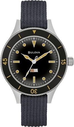 Bulova Mens Mil Ships Black Dial Watch