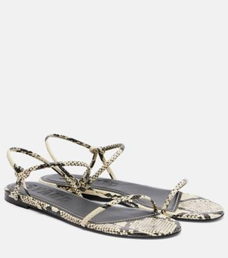 Staud Laurel snake-effect leather sandals