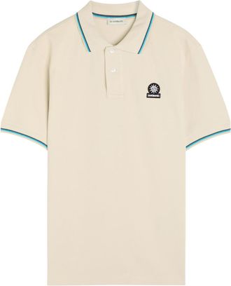 Sandbanks Sandbanks Logo Piqu&eacute; Cotton Polo Shirt - Beige - Xxl