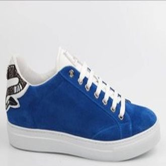 Roberto Cavalli Snake Embroidered Low-Top Sneakers, Brand Size 43 ( US Size 10 )