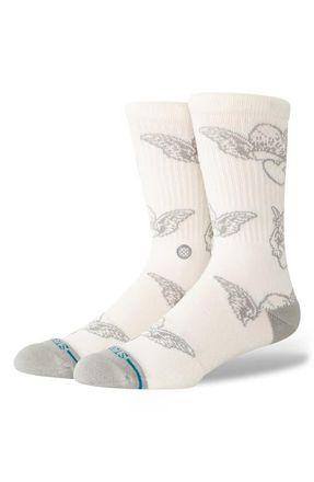 Stance Cherub Combed Cotton Blend Crew Socks in Canvas at Nordstrom, Size Large