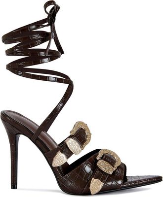 Azalea Wang Westbrook Stiletto Sandal in Chocolate at Nordstrom, Size 7.5