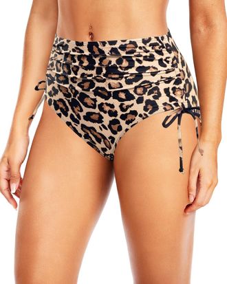 Holipick Womens High Waisted Bikini Bottoms Tummy Control Swim Shorts Full Coverage Tankini Bathing Suit Bottom, Leopard, XL