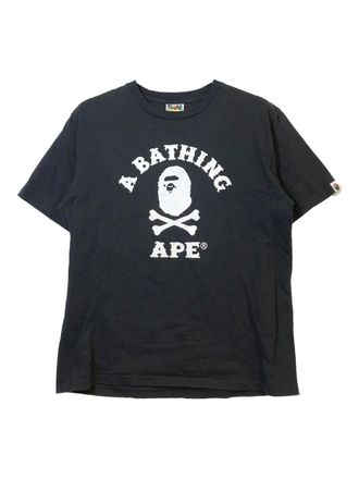 A Bathing Ape Captain Ape Crossbone T-shirt - men - Cotton - L - Black