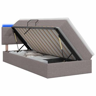 vidaXL Cama De Almacenamiento Led Con Colch&oacute;n Topo 100 X 200 Cm Tela Vidaxl