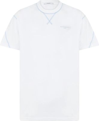 Givenchy Tops, Heren, Wit, S, Katoen, Couture Seam T-Shirt