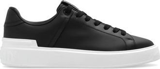 Balmain Sneakers met logo - Dames - Sneakers - Zwart - 41 EU - Leer - Schoenen
