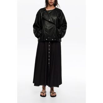 Bimba & Lola A-Line Skirt With Buttons in Black at Nordstrom, Size X-Small Eu